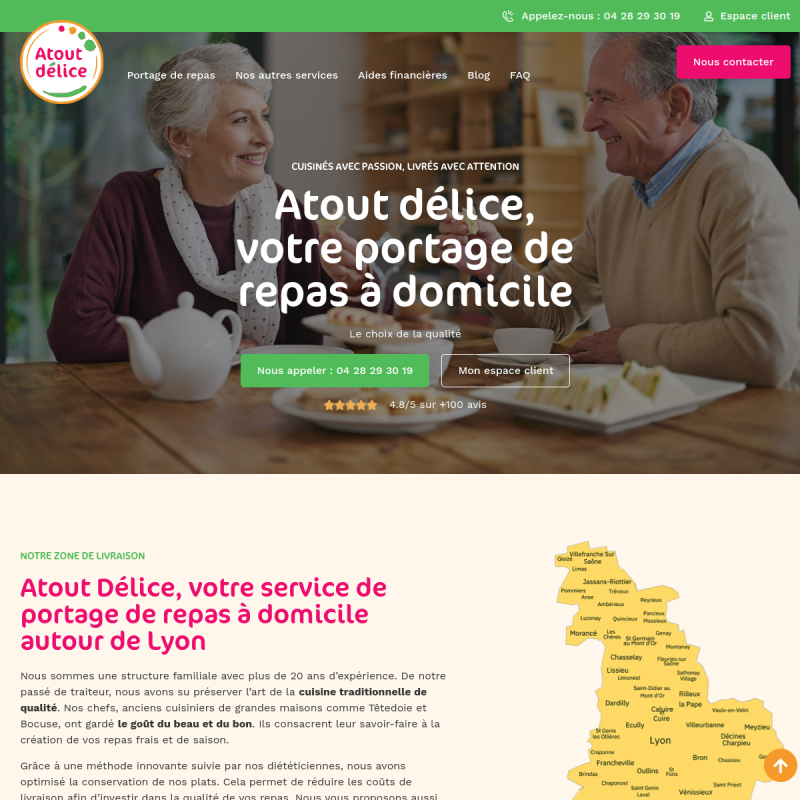 ATOUT-DELICE : Portage de repas à domicile Lyon