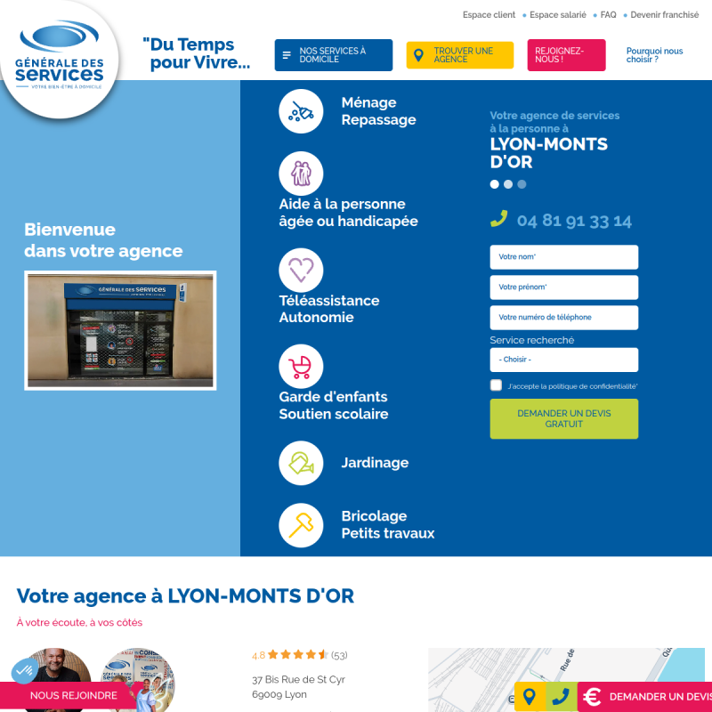 Générale des Services Lyon Monts d'Or - Agence de services à la personne