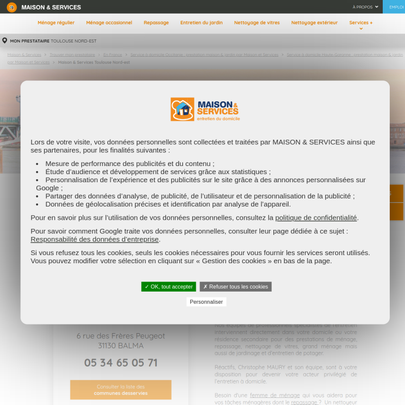 MAISON ET SERVICES TOULOUSE BALMA MENAGE REPASSAGE JARDINAGE NETTOYAGE