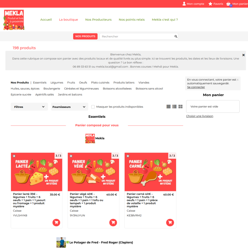 Mekla - paniers locaux