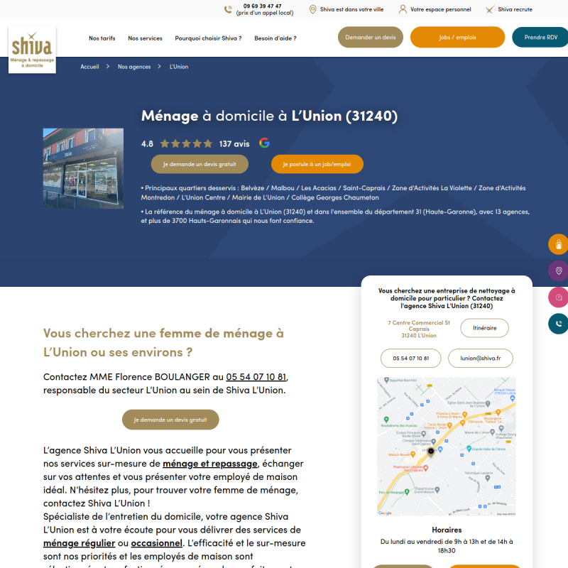 Ménage et repassage à domicile - Shiva L'Union