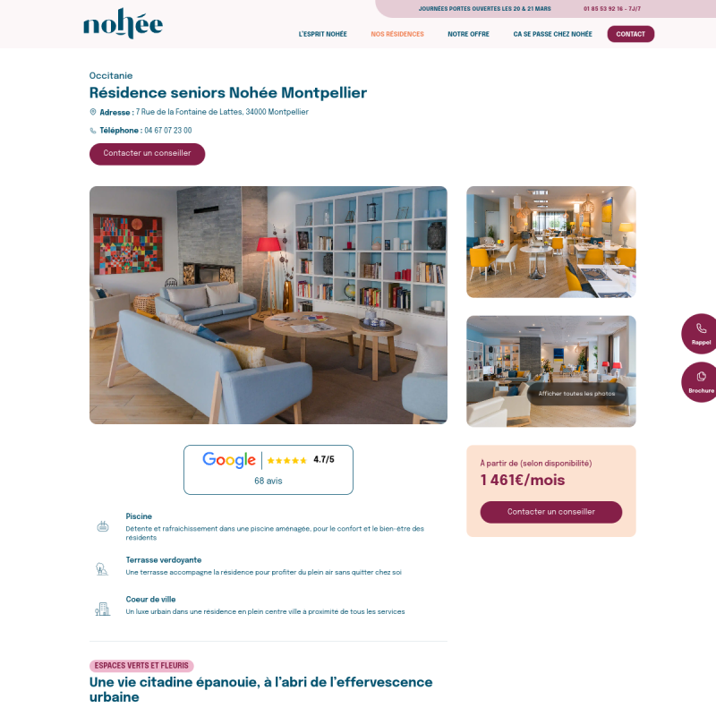 Résidence seniors Nohée Montpellier
