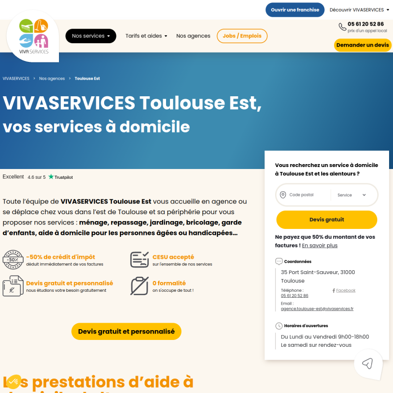 VIVASERVICES Toulouse Est - Ménage, Aide aux personnes âgées et handicapées, garde d'enfants